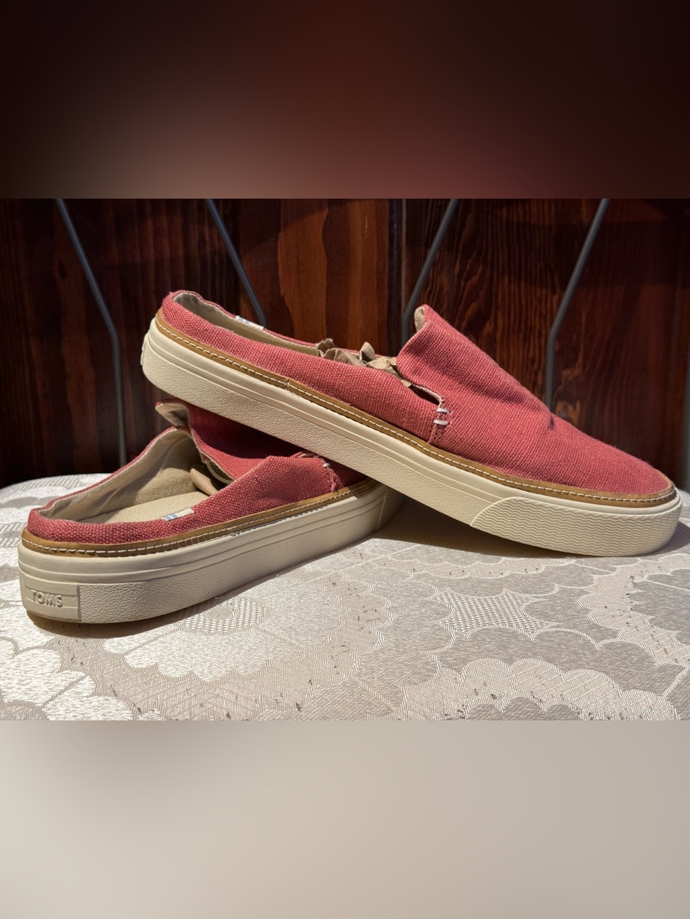 Toms Men's Slip-On Canvas Loafers in Dusty Rose